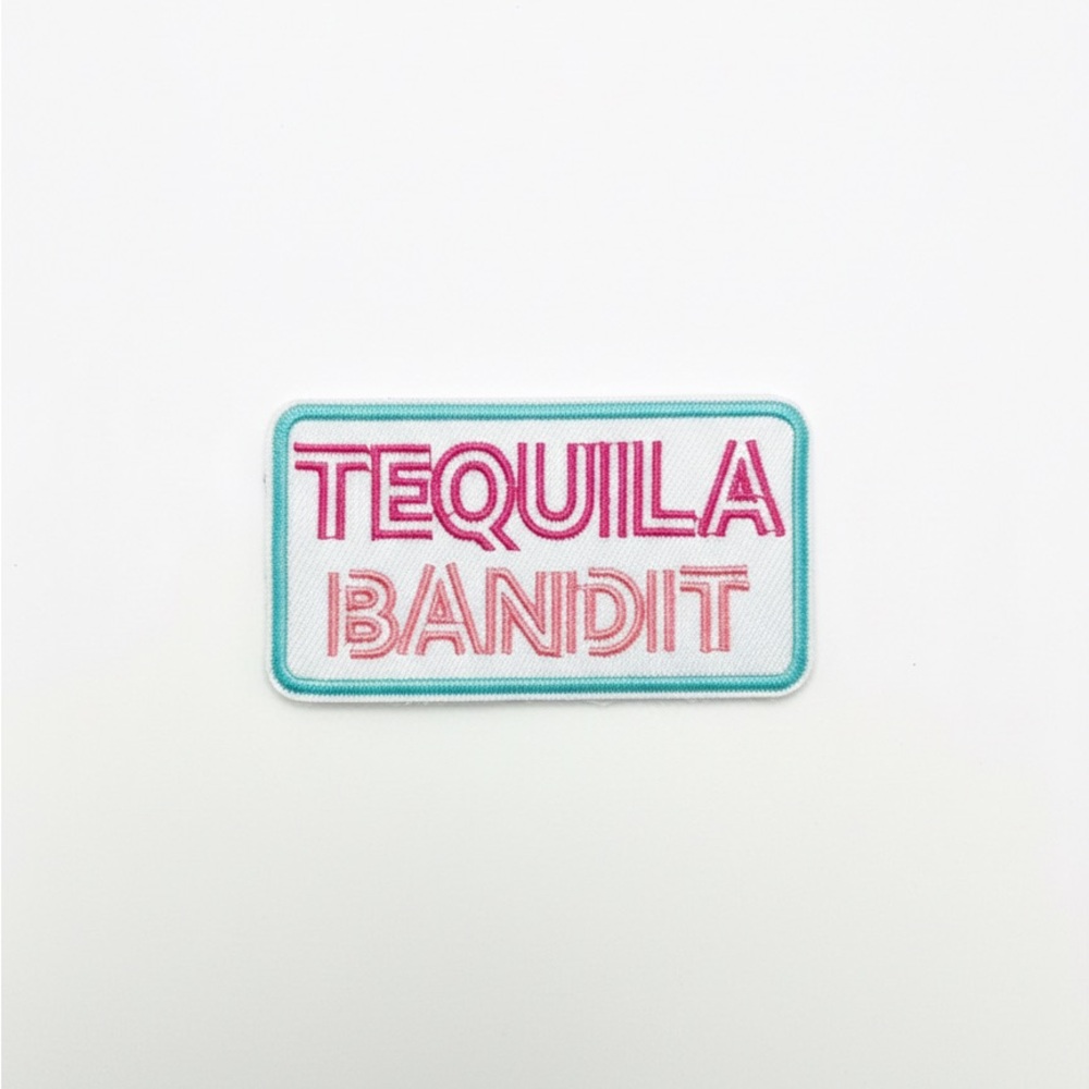 Tequila Bandit Embroidered Patch 2.25x4 Pink + Teal